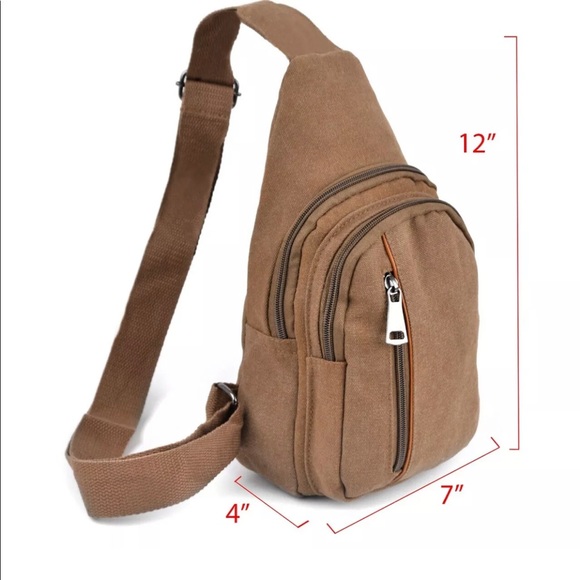 Canvas Crossbody Sling Bag Backpack - Picture 3 of 3
